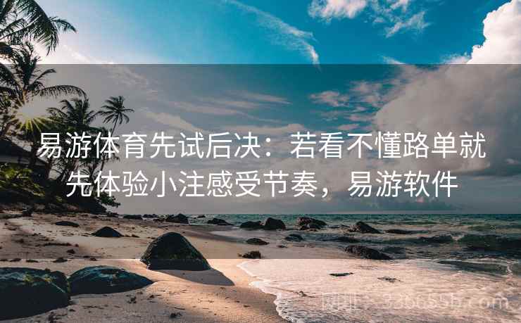 易游体育先试后决：若看不懂路单就先体验小注感受节奏，易游软件