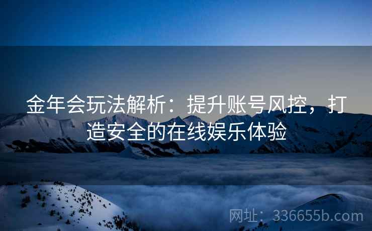 金年会玩法解析：提升账号风控，打造安全的在线娱乐体验