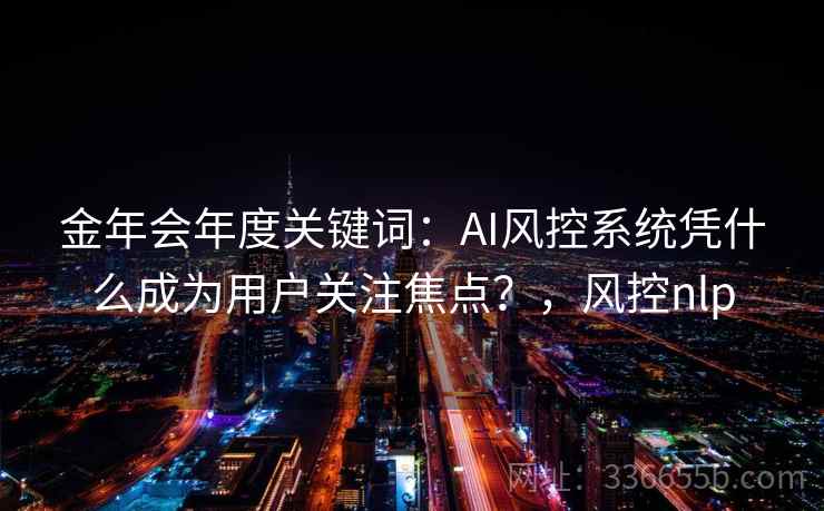 金年会年度关键词：AI风控系统凭什么成为用户关注焦点？，风控nlp